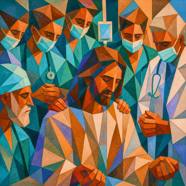 Jesús y Doctores en Oración.
