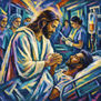 Jesús Tomando Mano de Adulto