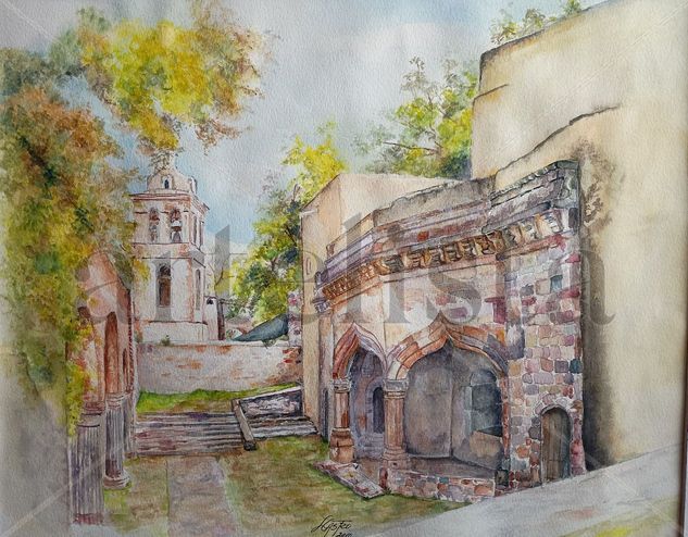 Capilla excenta en Tlaxcala, México Watercolour Paper Landscaping