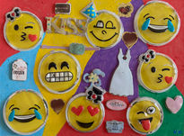 A kiss and smileys