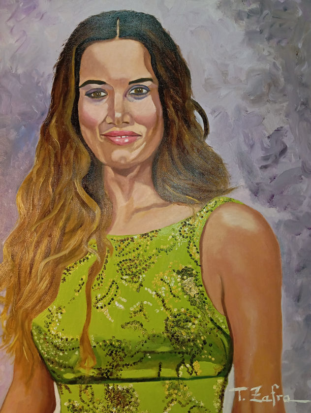 INDIA MARTÍNEZ CON VESTIDO PISTACHO