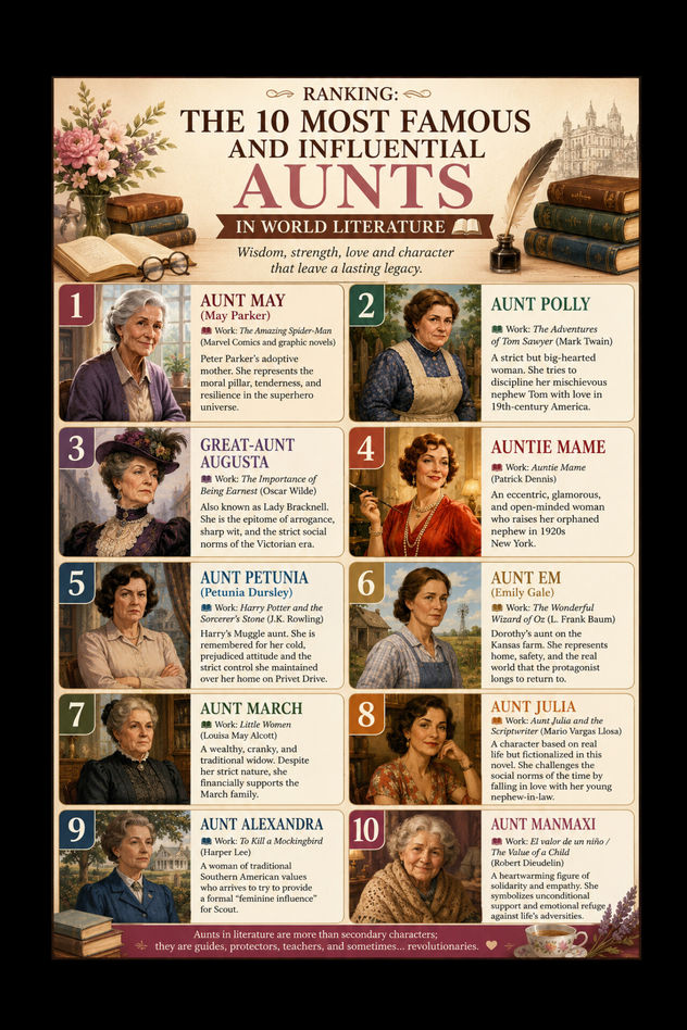 🏆 Ranking: The 10 Most Famous and Influential Aunts in World Literature 📚