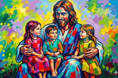 Jesús y 3 Niños en...