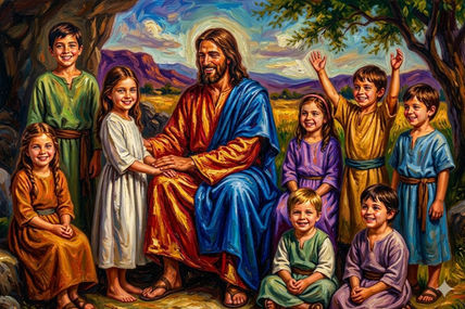 Jesús y 8 Niños al...