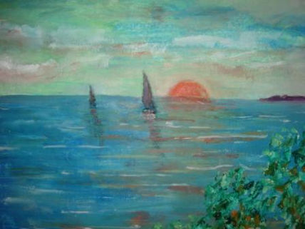 Atrdecer en el mar