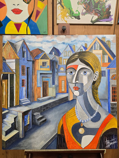 la dama del callejon Oil Canvas Figure Painting
