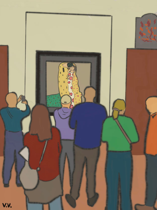 Obra del Beso en un museo de Viena