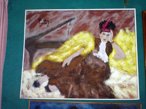 reclinada Acrylic Textile Figure Painting