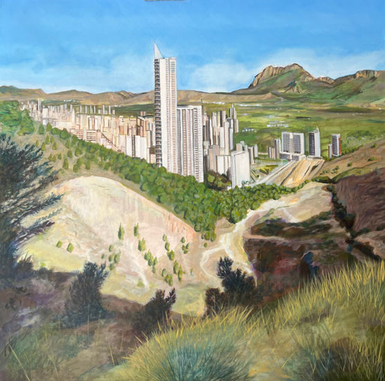 Benidorm desde Serra Gelada Oil Canvas Landscaping
