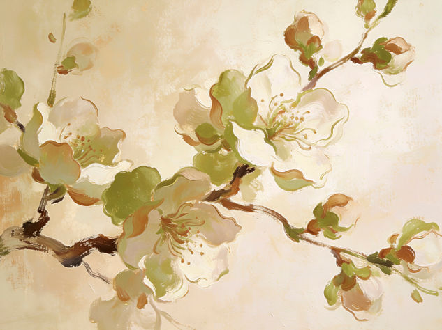 Flores de cerezo Óleo Lienzo Floral
