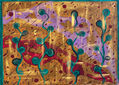 Plantas con fondo abstracto