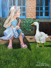 Niña y oca