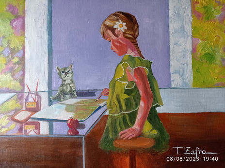 Niña pintando