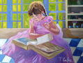 NIÑA Y LIBRO DE DIBUJOS