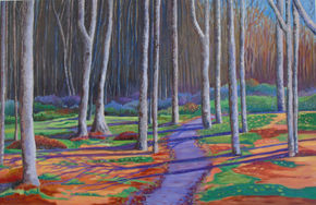 Bosque naranja y lila