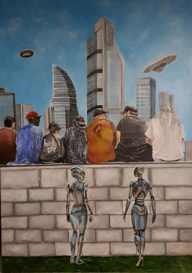 Una nueva era Acrylic Canvas Figure Painting