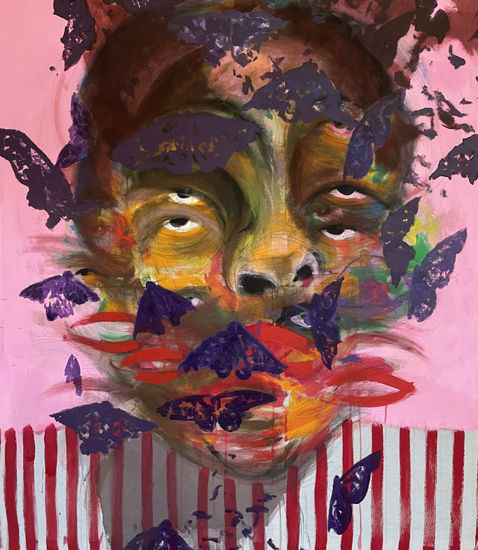 Metamorphosis of the Soul: Butterflies Within Media Mixta Lienzo Retrato