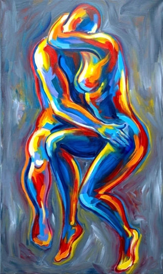 "Enfolded" - Abstract Figures Acrílico Lienzo Desnudos