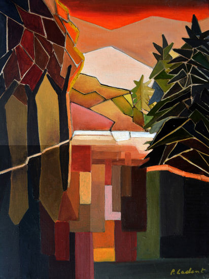 Abstract pond in the wood Óleo Lienzo Otros