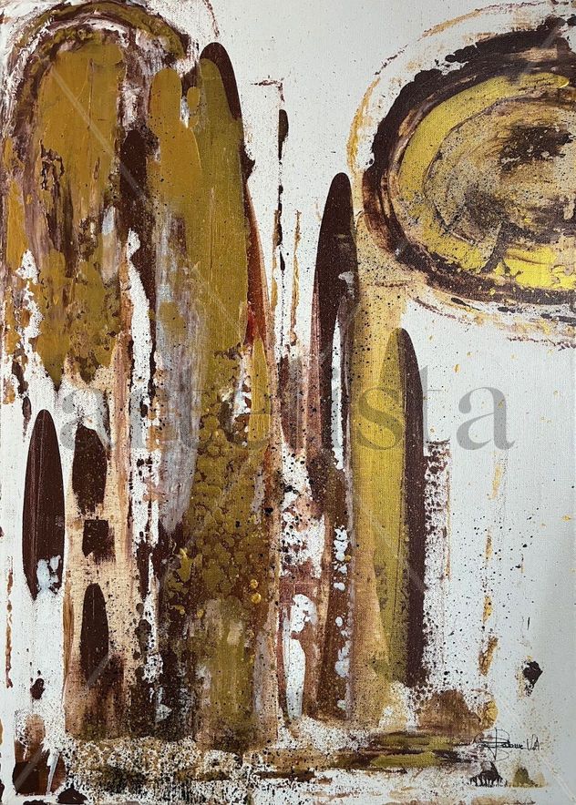 Destellos Dorados. Obra original de arte abstracto contemporáneo