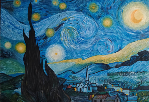 La noche estrellada Oil Paper Landscaping