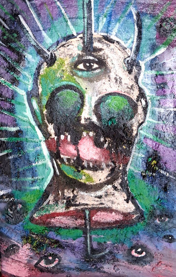 La vida en la muerte Mixed media Canvas Figure Painting