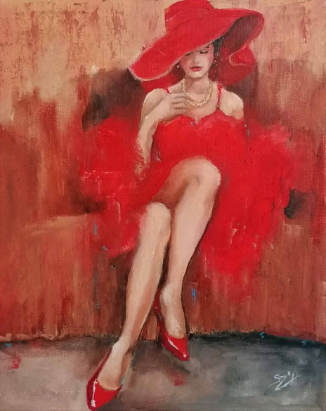 Mujer con sombrero...