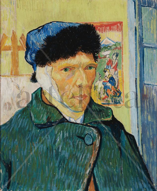 Autoretrato con la oreja bendada - Vincent Van Gogh - Lienzo premium (calidad de galeria)