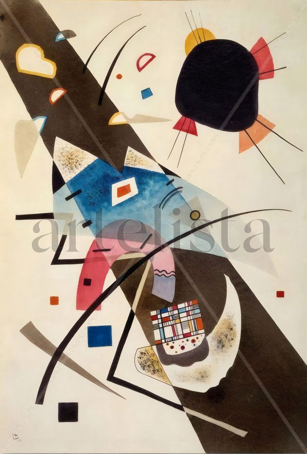 Dos manchas negras - Wassily Kandinsky - Lienzo premium (calidad de galeria)