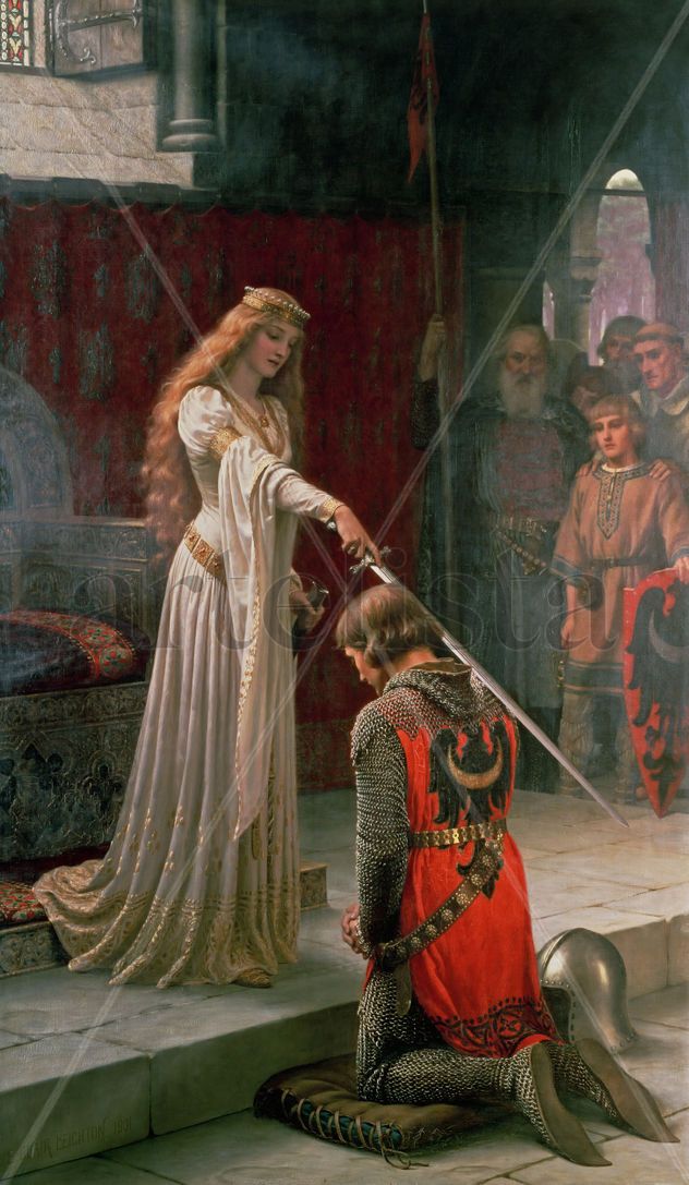 El espaldarazo -Edmund Blair Leighton  - Lienzo premium (calidad de galeria)