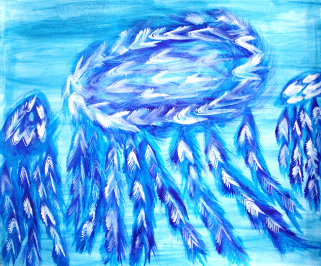 Medusa Marina Acuarela Papel Marina