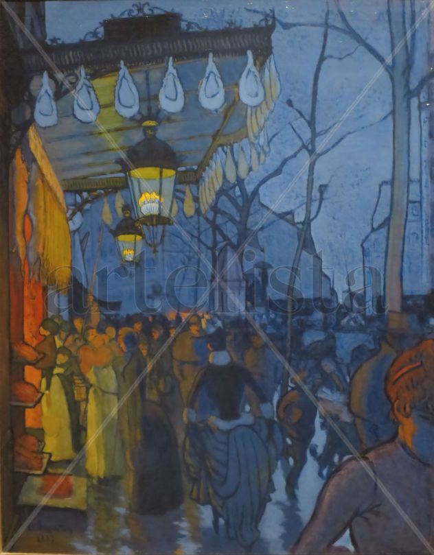 Avenue de Clichy, cinco de la tarde -Louis Anquetin - Lienzo premium (calidad de galeria)