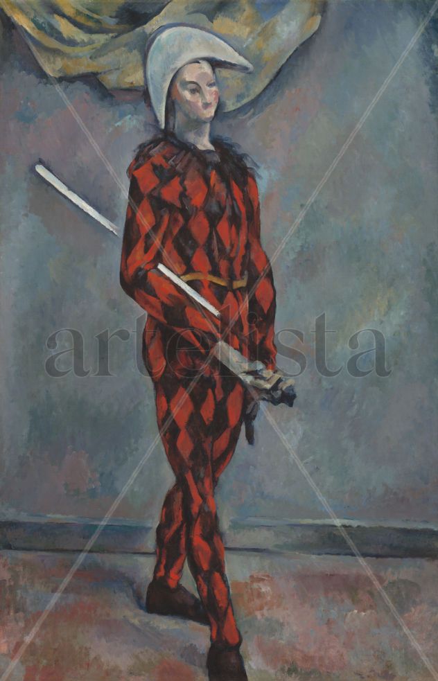 Arlequin -Paul cezanne - Lienzo premium (calidad de galeria)