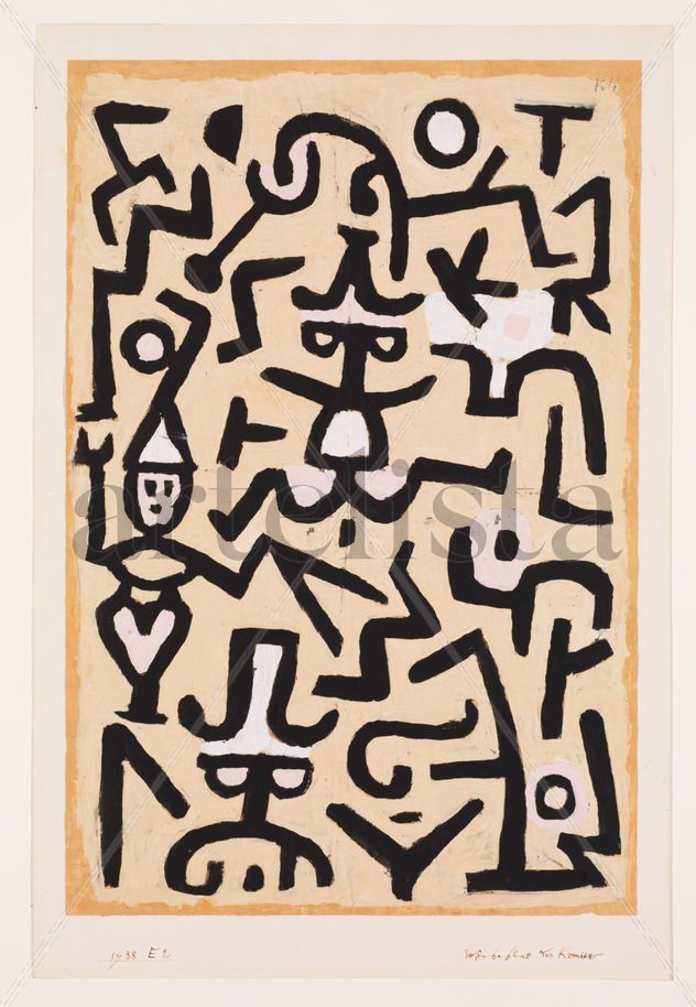 Anuncio para comediantes -Paul Klee - Lienzo premium (calidad de galeria)