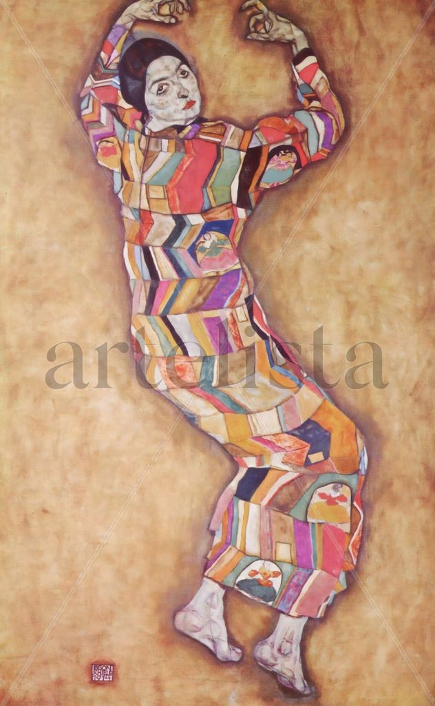Retrato de Friederike Maria Beer -Egon Schiele  - Lienzo premium (calidad de galeria)