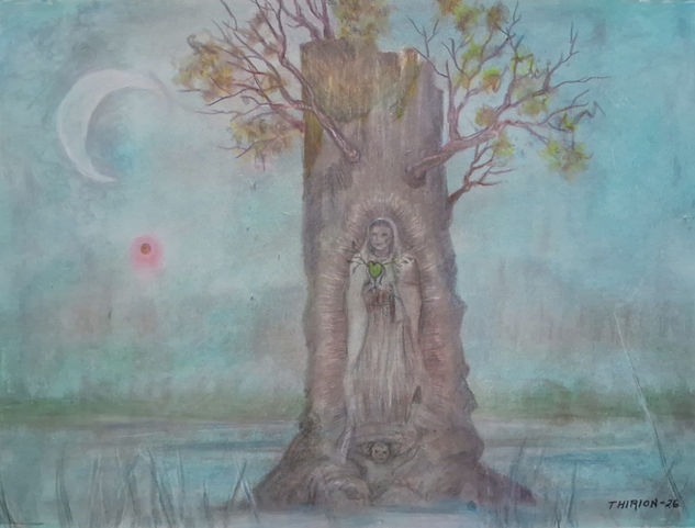 El Eclipse Pastel Papel Paisaje