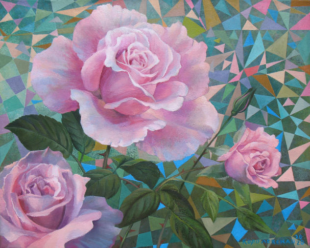 Diffusion of rose scent Óleo Lienzo Floral