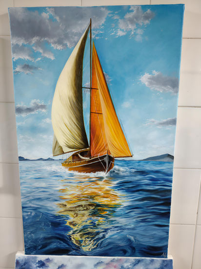 Barco de vela Oil Canvas Marine Painting