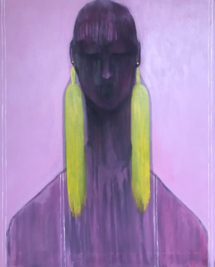 Purple abstract portrait Acrylic Canvas Portrait