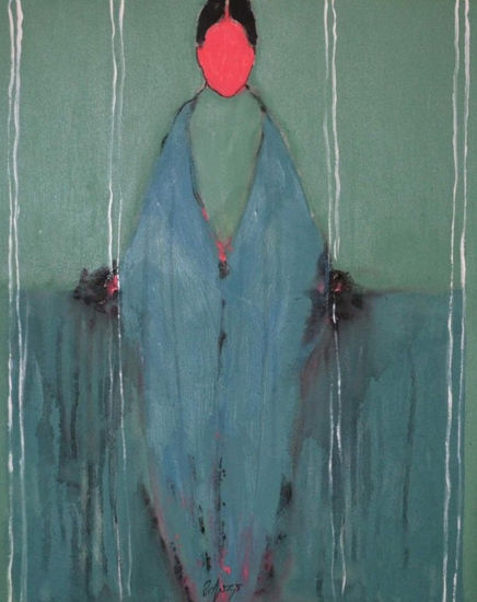 Green  figurative Abstract Acrílico Lienzo Figura
