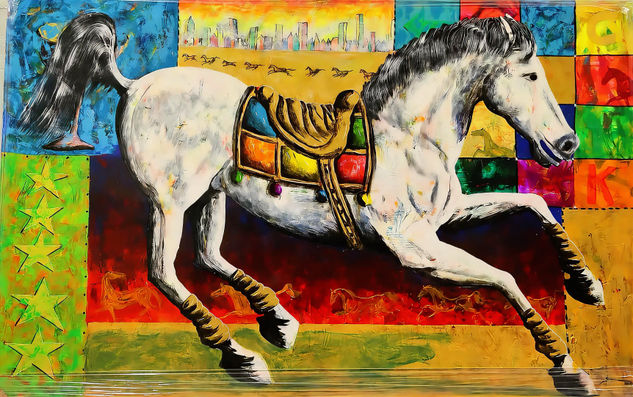 Galopando en Miami II Acrylic Canvas Others