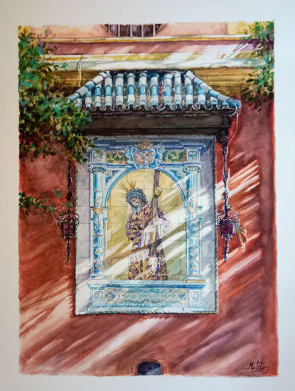 Retablo ceramico nuestro señor del gran poder Watercolour Paper Landscaping