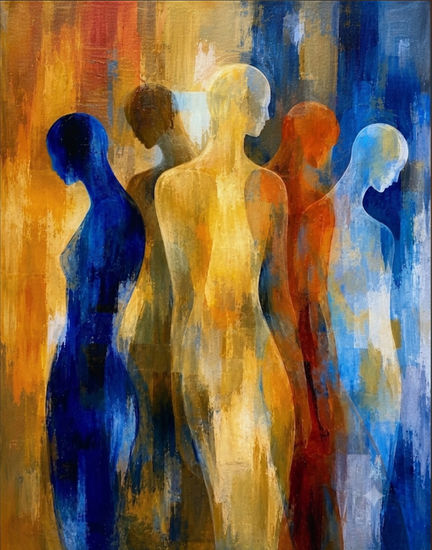 "Silent Constallation" Acrylic Canvas Figure Painting