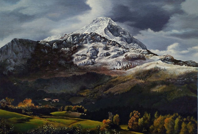 Anboto desde Aramaio Oil Canvas Landscaping