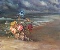 Dusk. Flowers and...