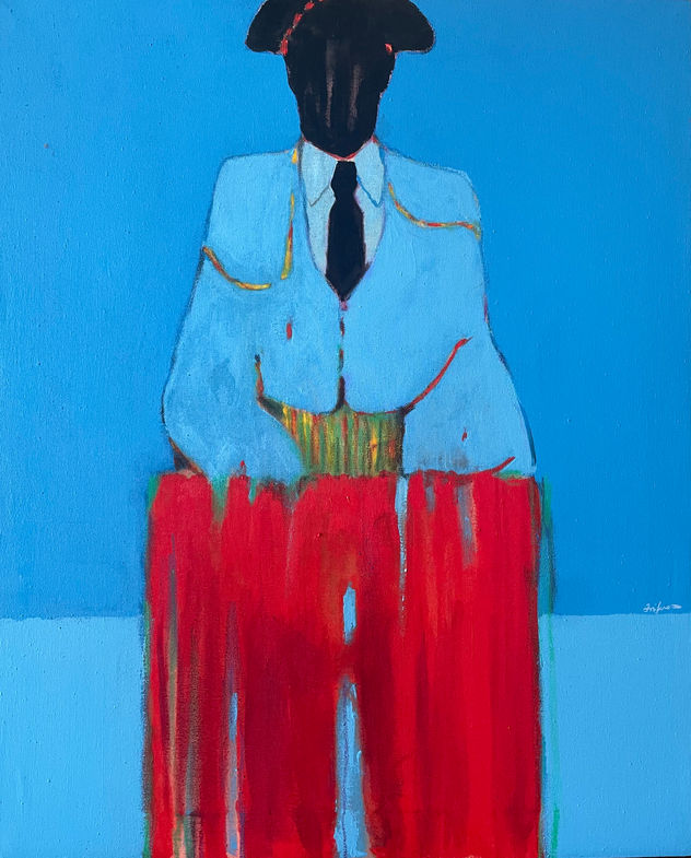 The Matador in Blue – Modern Expressionist Figure