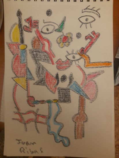 Una emoción plasmada en dibujo Técnica Mixta