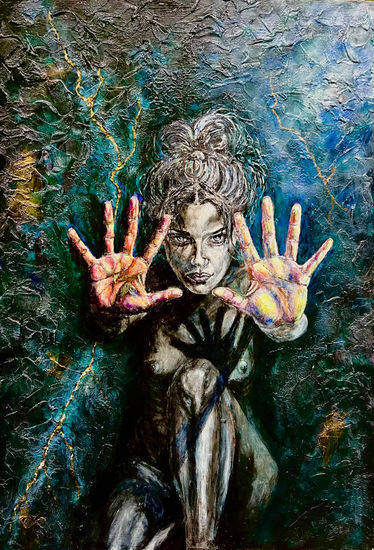 “The Distance Between Us” Acrylic Panel Figure Painting