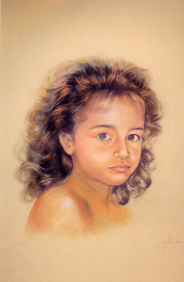 Retrato niña Pastel Card Portrait