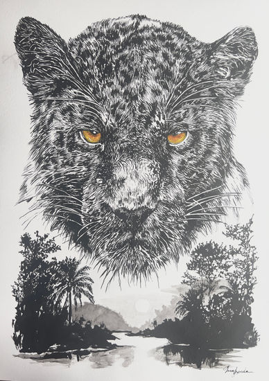 Jaguar- rey de la selva Tinta Papel Animales